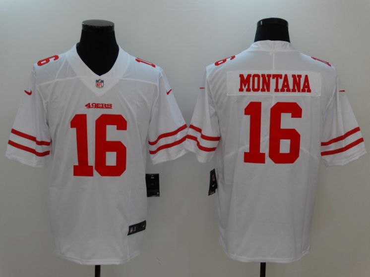 Men San Francisco 49ers #16 Montana White Nike Vapor Untouchable Limited NFL Jerseys